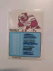 1981 Scanlens Rugby League Manly Checklist (Manly Sea Eagles) - Picture 1 of 2