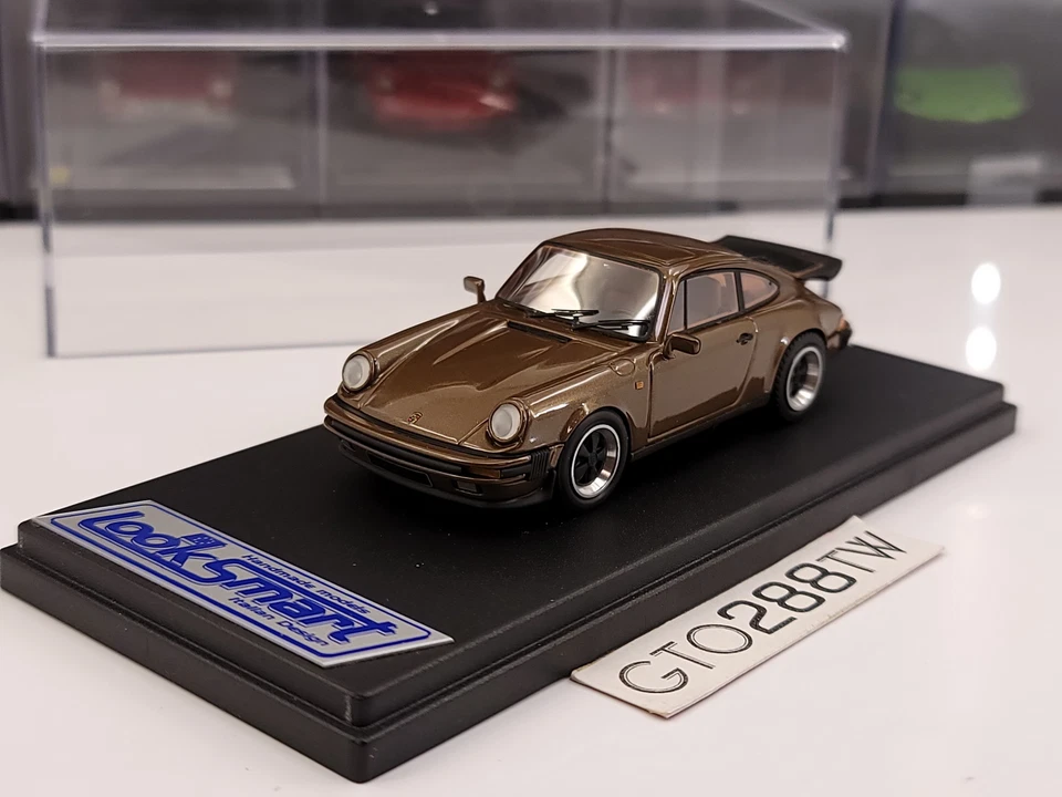 Looksmart 1:43 Porsche 911 3.2 Coupe 1989("Turbo Look" w/Rear Wing)Brown(LS203B) - Image 1 of 4