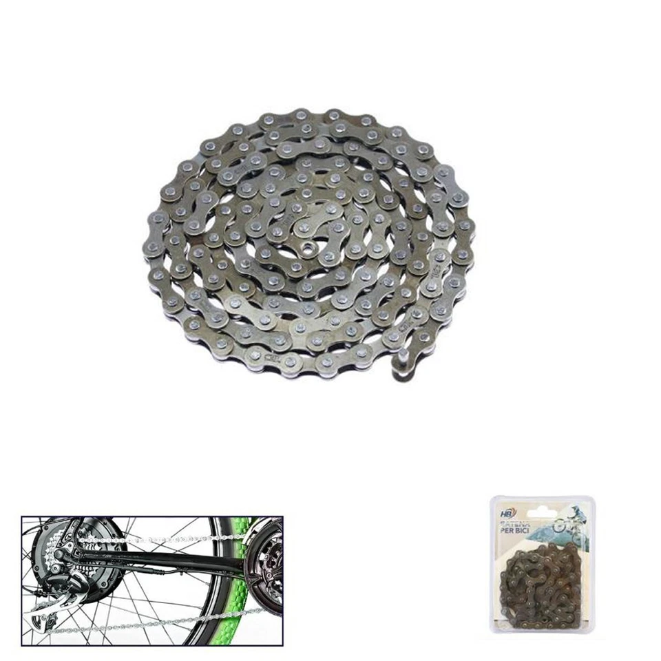 CATENA PER BICI BICICLETTA MTB CICLO RICAMBI 98 MAGLIE RICAMBIO 94263 - Immagine 1 di 1