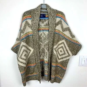 American Eagle Wolle Alpaka Strickjacke Damen Gr. M Pullover Azteken Tribal Oversized - Bild 1 von 11