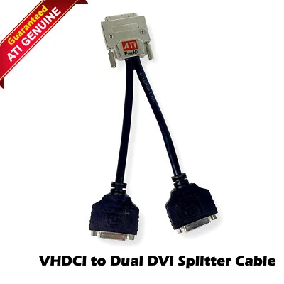 Lot x 2 New ATI FireMV 2400 VHDCI to Dual DVI Splitter Cable 6111020400G - Image 1 of 4