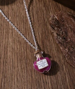 Collier potion d'amour d'amortentia, fiole d'amour magique en verre, neuf - Imagen 1 de 2