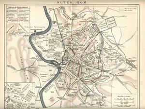 1897 = ANTICA ROMA = Antica Mappa Storica = Old Map # - Picture 1 of 1