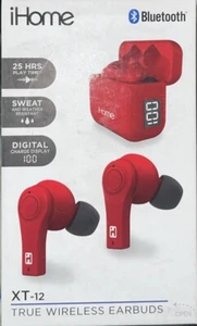 iHome HM-AU-BE-214-RD XT-12 TWS HEADPHONE RED - Picture 1 of 3