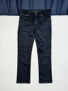 Nudie Jeans Co. GRIM TIM Anello Nero Slim Fit Cotone Organico - 29x34 Adatto 28x26 - Foto 1 di 19