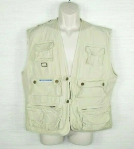 Vintage America Perry Ellis Hunting Fishing Vest Zip Button Front Men's Medium - Picture 1 of 9