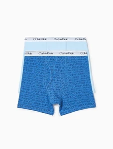 NEW CALVIN KLEIN BOYS BOXER BRIEFS LOGO PRINT SOLID BLUE LARGE 12-14 - Picture 1 of 1