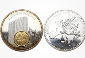 Inlay Prägung Luxemburg- Das Geld Europas- Versilbert - Vergoldet - Bild 1 von 13