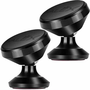 SALEX Black Magnetic Mounts for Car Dashboard, Wall. Cell Phone Holders, 2 Pack. - Picture 1 of 9
