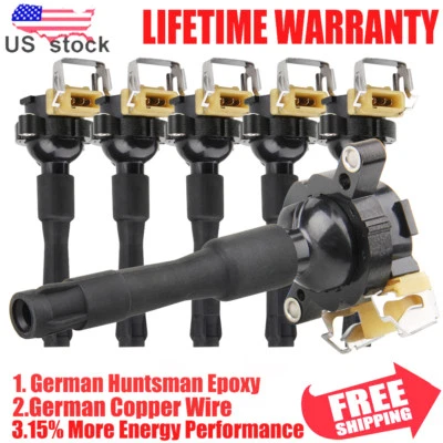 Paquete de 6 bobinas de encendido UF354 para BMW E36 E39 E46 X5 Z8 1994-2005 325 328 525i Foto 1 de 4