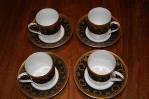Hutschenreuther Dresden Gold Accent Demitasse Cup and Saucer Setof Four - Picture 1 of 5
