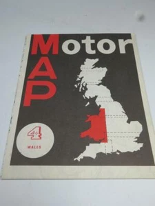 Mapa de ruta vintage MOTOR MAGAZINE de Gran Bretaña Nº 4 GALES 1968 - Imagen 1 de 4