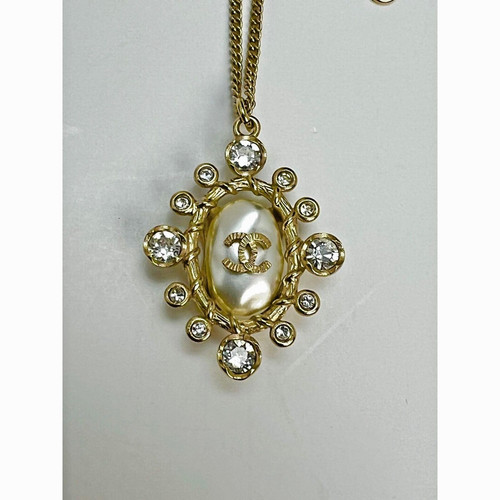 Collana Chanel Cristallo CC Oro Perlato Gioielli Moda Ebay Live