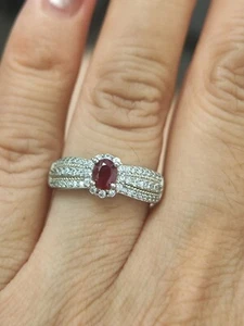 Sterling Silver Natural Ruby Ring Red Adjustable Size New UK Seller 00567 - Picture 1 of 7