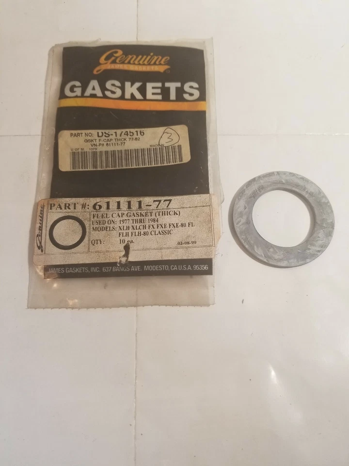 Junta de tapa de combustible gruesa 1977-84 FX, FXE, FLH, Sportster NOS James Gasket 61111-77 Foto 1 de 1