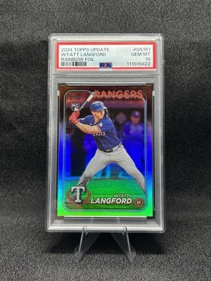 2024 Topps Update Series - Wyatt Langford #US151 Rainbow Foil (RC) PSA 10 - Image 1 of 2