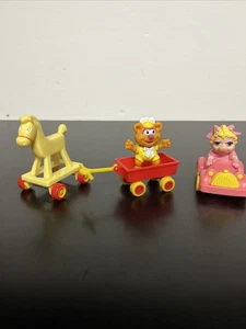 1986 Muppet Babies Happy Meal Toys Lot Kermit Fozzie & Miss Piggy Care W3 - Picture 1 of 5