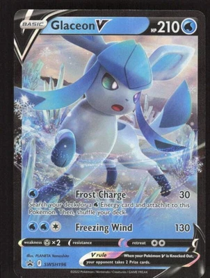 2022 SWSH SWORD & SHIELD PROMO CARDS GLACEON V SWSH196 MINT PROMO POKEMON - Image 1 of 2