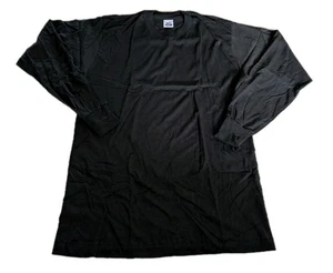 Vtg 90s Deadstock NWOT BVD Mens Long Sleeve Black Blank Tee Shirt USA Made Sz L - Picture 1 of 11