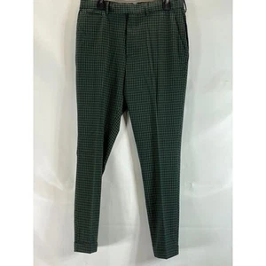 Pantalones inteligentes cónicos a micro cuadros azul marino/verde de ASOS DESIGN para hombre talla 34X34 - Imagen 1 de 11