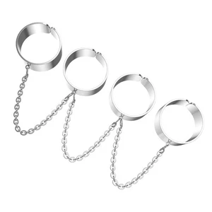 1pc Adjustable Punk Rings Fashionable Chain Rings Hip Hop Punk Jewelry Men - Picture 1 of 12
