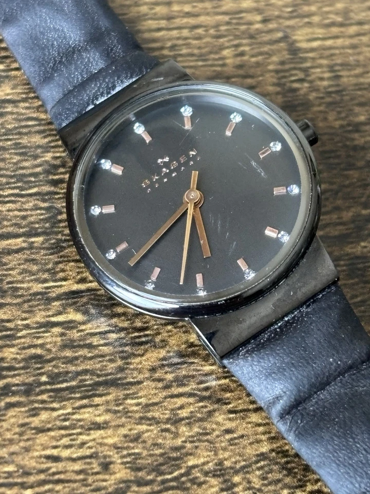 Reloj de cuarzo Skagen Ancher para mujer SKW2194 esfera gris de vestir cuero 26 mm 6 1/2" Foto 1 de 4