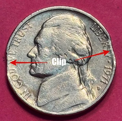 1971-D 2 Minor Rim Clip Errors Jefferson Nickel (1248) - Image 1 of 4