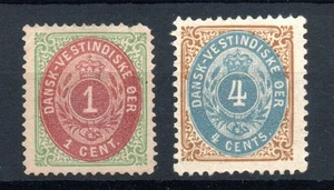 Sellos de Estados Unidos - Indias Occidentales Danesas - Scott #s 5 y 18 (H190) - Imagen 1 de 1