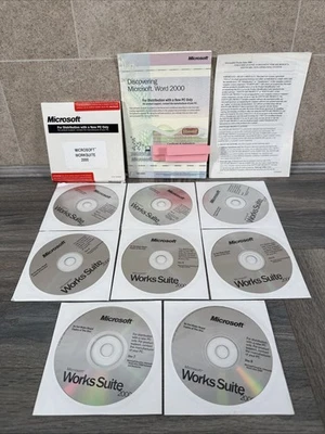 Microsoft Works Suite 2000 , Word 2000  Software, Encarta Mint & Key - Image 1 of 4