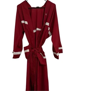 Christian Dior Vintage Luxury Red Robe Belted Lounge Coat One Size - Picture 1 of 7