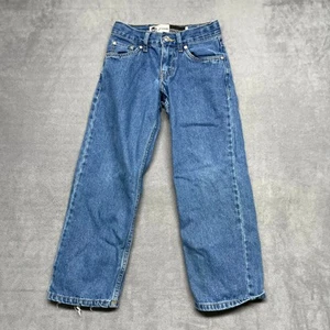 Levi's Silvertab Stay Loose Jeans Boys 8 Blue Denim Cotton Straight Leg Zip Fly - Picture 1 of 10
