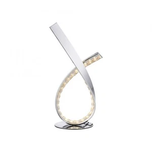 LED Lámpara de Mesa Metal en Cromo Salón 38,5CM 11W Tischleuchte Blanco Cálido - Imagen 1 de 8