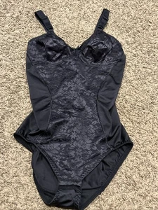 Bali Black Girdle Womens Size 34C Adjustable Strap Bodysuit B24 - Picture 1 of 3