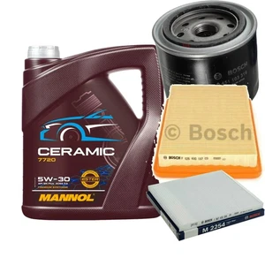 BOSCH Inspección Set 5L MANNOL Ceramic 5W-30 Para KIA Cerato 1.6 2.0 - Imagen 1 de 8