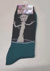MARVEL Groot Guardians Of The Galaxy Crew Socks Size 6-12 - Picture 1 of 2