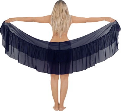 LA LEELA Sarong for Women Coverup Wrap Beach Chiffon Short Bathing Suit Wrap - Image 1 of 3