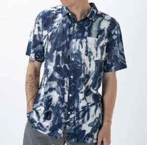 MENS size M Marble Blue white short sleeve viscose SHIRT Z X ZANEROBE NEW A9911 - Picture 1 of 3