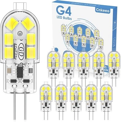 G4 LED Bulbs 2W Pack of 10 6000K Cool White Non-Dimmable 200Lm - Image 1 of 3