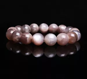 Pulsera de cuentas de cristal de luz fuerte piedra solar negra natural de 12 mm C1007 - Imagen 1 de 8
