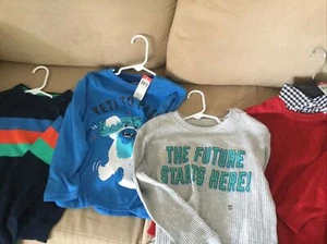 4 Boys Long Sleeve Shirts Size 4/5,5,6/7, & 8 - Picture 1 of 5