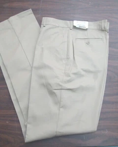Hombres Pantalones Caqui Tostado Trabajo Escuela Uniforme 28 46 52 54 Unhem Plano Edwards 2577 NUEVO - Imagen 1 de 7