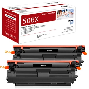 2x Black Toner Fit For HP CF360X 508X Laserjet Enterprise M553n M553dn M577Z MFP - Picture 1 of 1