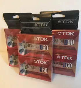 TDK D60 Superior Normal Bias leere Audiokassetten Kassetten NEU versiegelt 3 PACKUNGEN MIT 2 - Bild 1 von 4