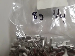 10 Spade Fork Terminal Connector Non-Insulated Uninsulated 8 AWG Gauge 1/4 - Picture 1 of 1