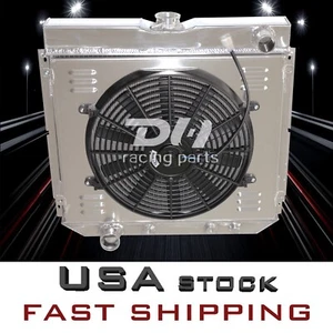 3 ROW Aluminum Radiator Shroud Fan For 1969-1970 Ford Mustang 1970-1977 Maverick - Picture 1 of 5