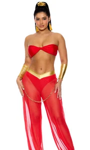 Sexy Forplay Royal Service Princess Jasmine Genie Slave Red 7pc Costume 554831 - Picture 1 of 4