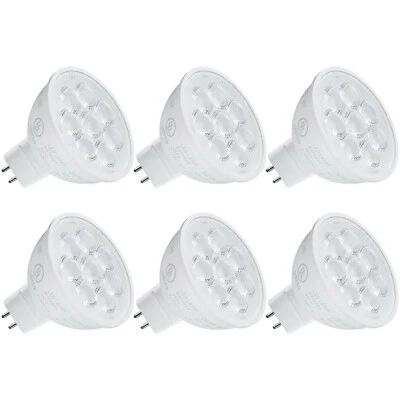 6-Pack 6.5W MR16 LED Bulb, GU5.3 Bi-Pin Base Spotlight Lamp Bulb, 5000K Daylight - Image 1 of 4