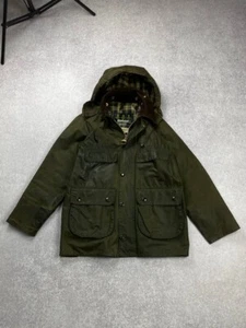 80s Barbour A100 Bedale Wax jacket 2 Crest Sage Green - Picture 1 of 16