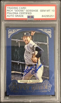 Goose Gossage Signed 2014 Topps Gypsy Queen #51 Card HOF PSA/DNA Auto Gem 10 - Image 1 of 3