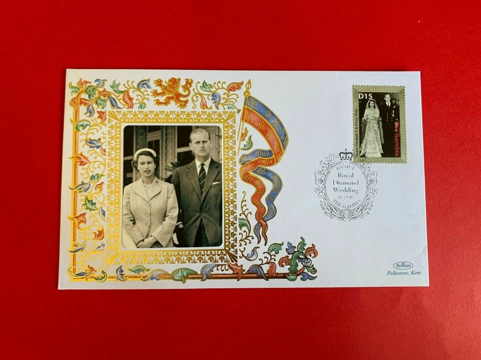 GAMBIA 2008 FDC BENHAM REINA ISABEL 2 DIAMANTES ANIVERSARIO DE BODA PHILIP REALEZA 02 Foto 1 de 1
